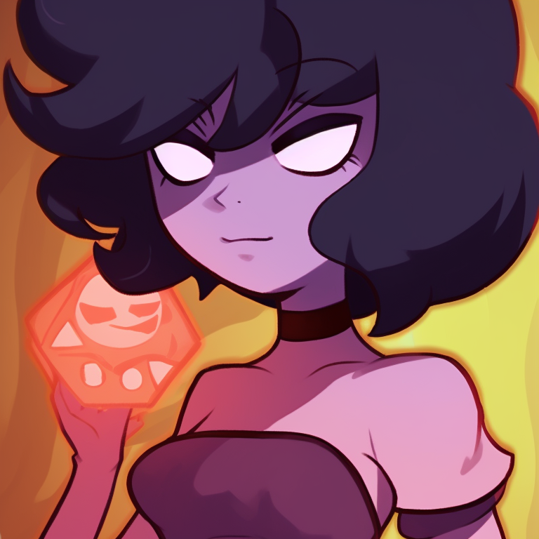 Two characters under the Halloween moonlight, high contrast and mystical aura. steven universe halloween special icons pfp for discord.