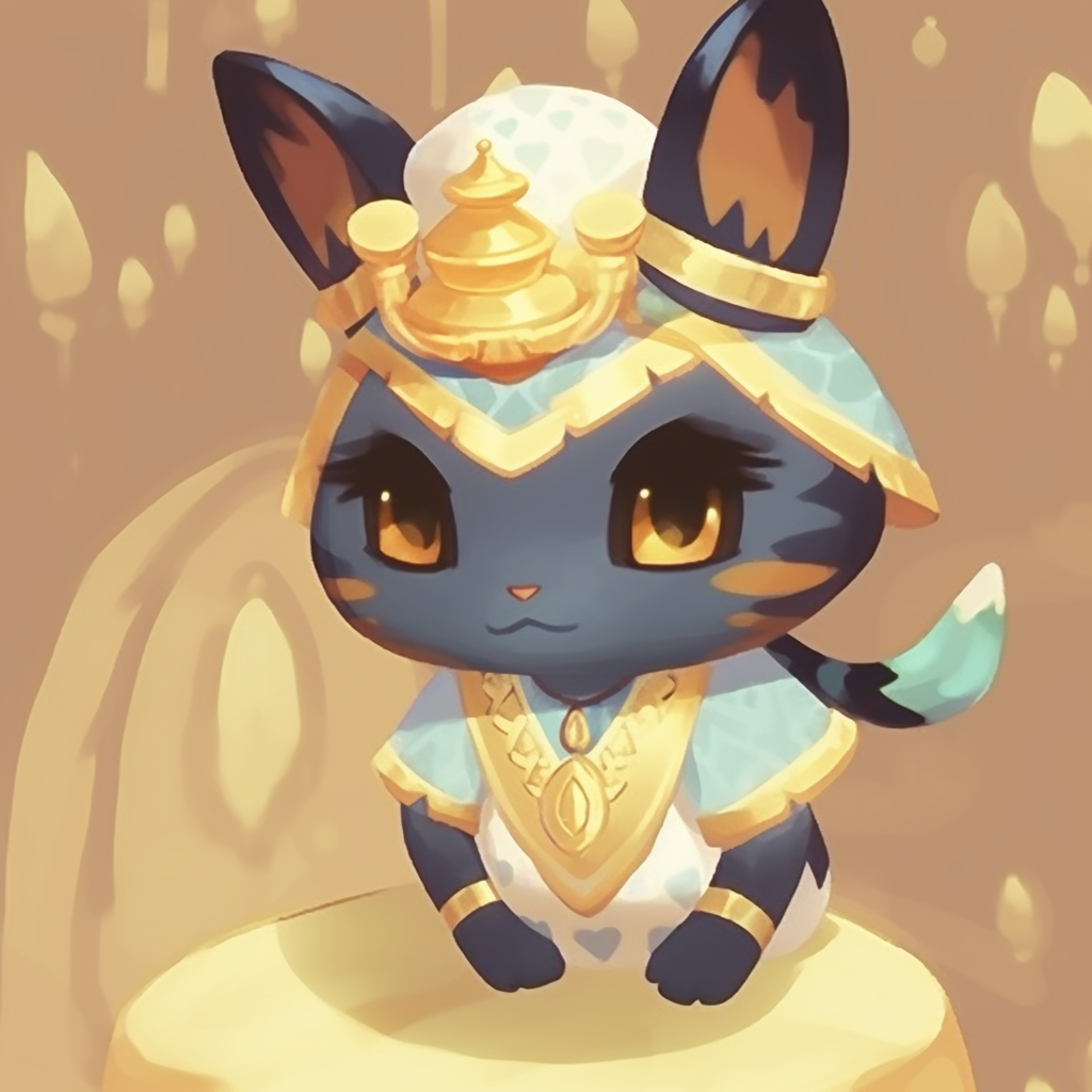 Ankha captured in her traditional outfit, detailed embroidery and golden accents. cat-themed animal crossing pfp