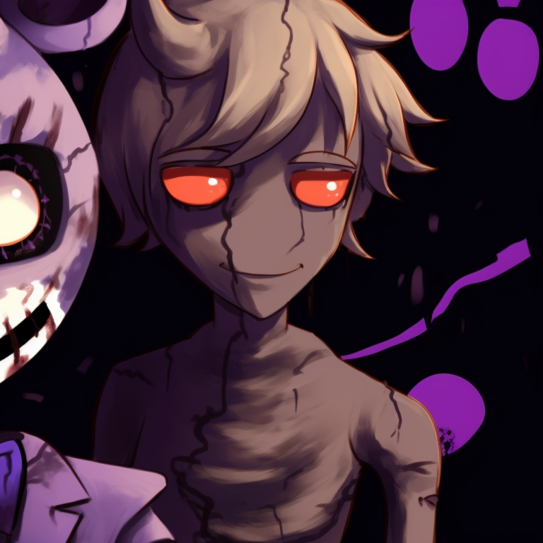 Two Fnaf characters in silhouette form, coupled with eerie shades and distinctive glows. halloween theme fnaf matching pfp variations pfp for discord.