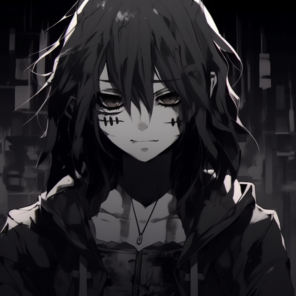 An anime duo portrayed against a grunge backdrop, highlighting their expressive faces and the grunge style's disarray of saturated colors overlay. appealing anime grunge pfp aesthetics pfp for discord.