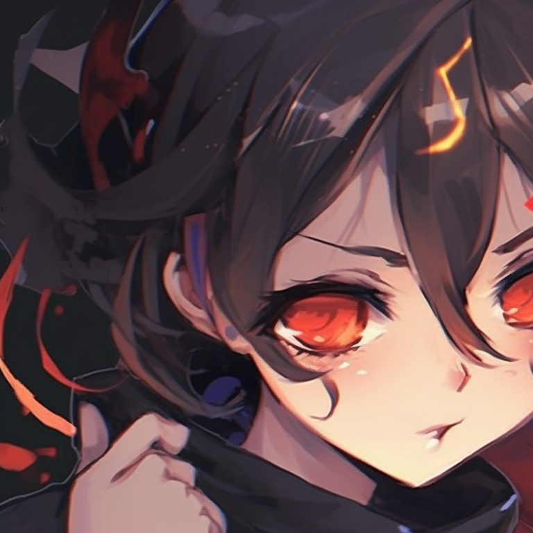 Two characters with matching symbolic accessories, rendered in vibrant colors and strong lines that express their bond. anime style pfps for best friend duo pfp for discord.