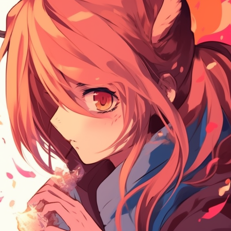 Two characters in matching battle stances, fiery hues and dynamic lines. awesome matching discord pfp ideas pfp for discord.