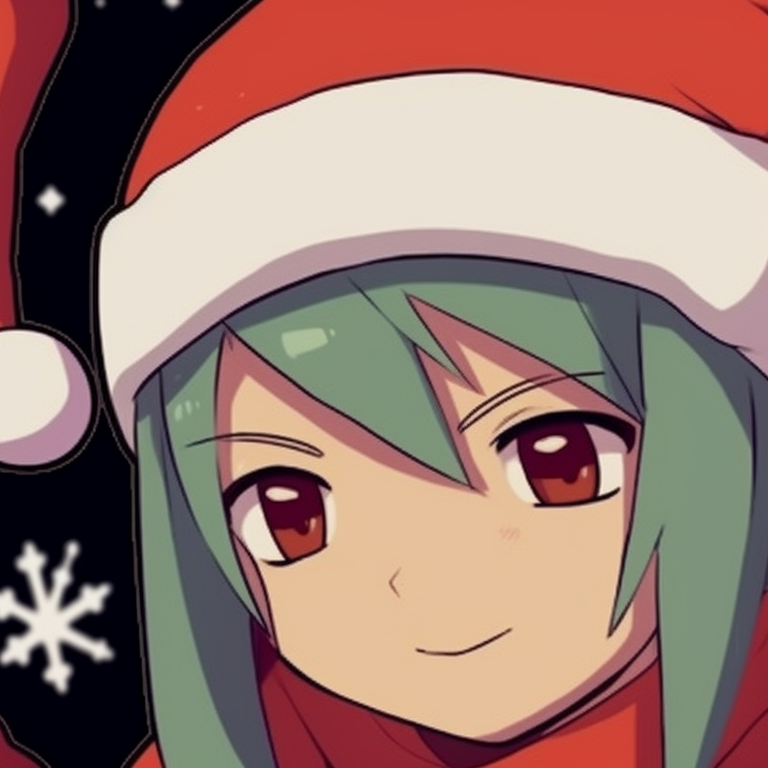 Two characters in Naruto Christmas attire, contrasting colors and bright expressions. naruto themed matching christmas profile pictures pfp for discord.