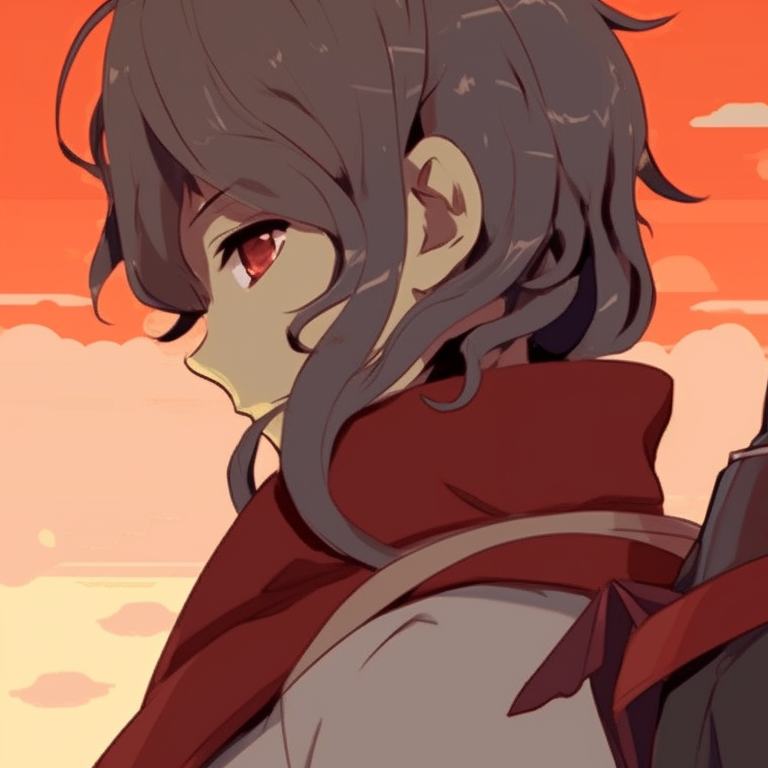 Two characters, identical twin themes, vibrant color scheme, playing musical instruments back-to-back. matching pfp in anime style pfp for discord.