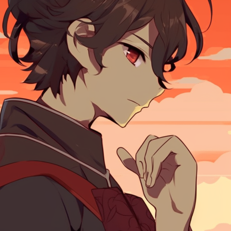 Two characters, identical twin themes, vibrant color scheme, playing musical instruments back-to-back. matching pfp in anime style pfp for discord.