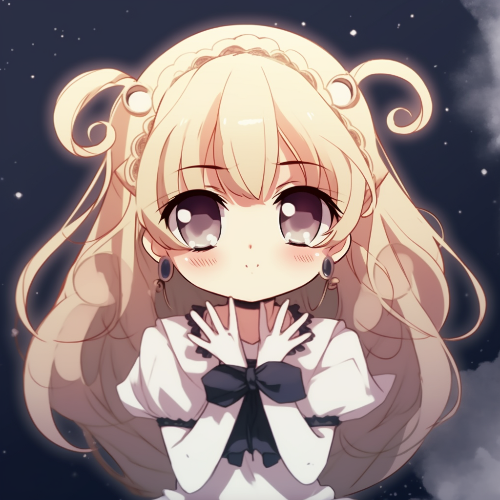 Sailor Moon in a cute style, highlighting her iconic outfit and magic wand. character-based cute pfp anime