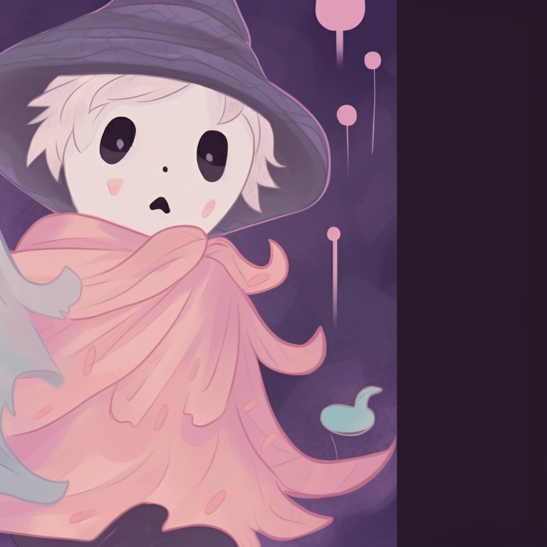 Close-up of two ghostly characters in Santa attire, vibrant colors and glowing outlines. creative matching christmas pfp ghost themes pfp for discord.