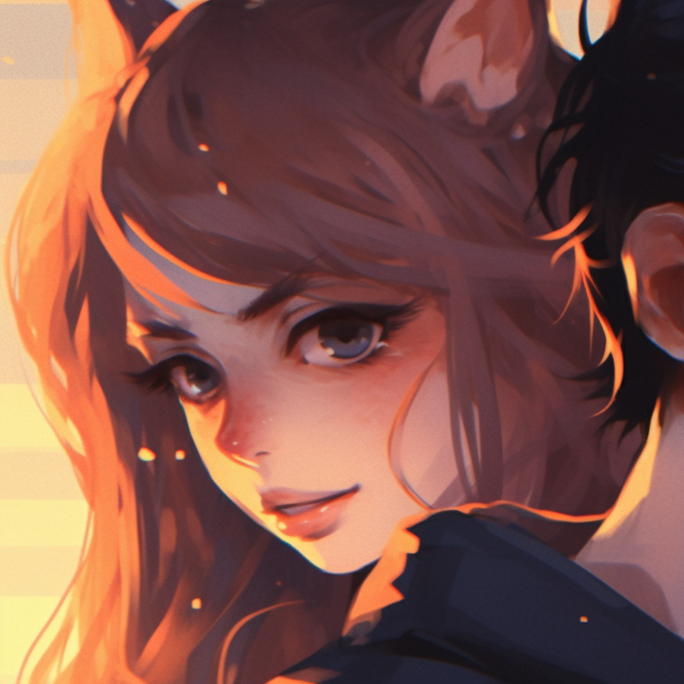 Two characters with mechanical attachments, detailed features, and a touch of mutual connection. real-life match pfp for couples pfp for discord.