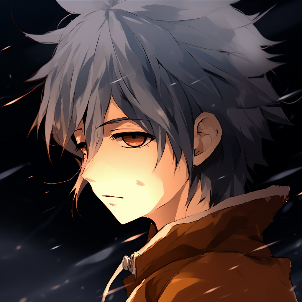 Naruto isolated in solitude, use of muted colors. depressed anime pfp features naruto