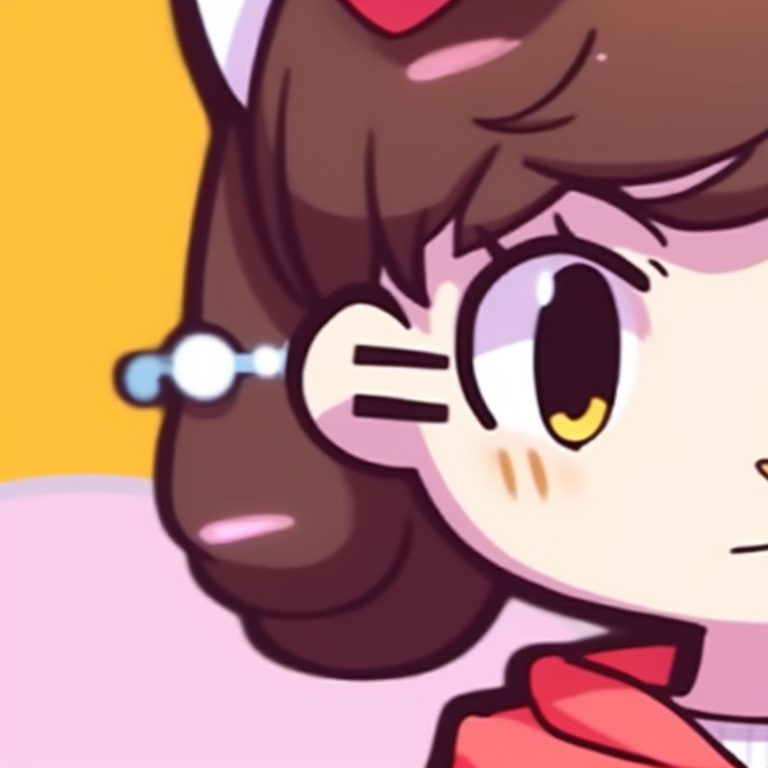 Two characters, wearing Hello Kitty accessories, pastel background and stylized outlines. hello kitty pfp matching styles pfp for discord.