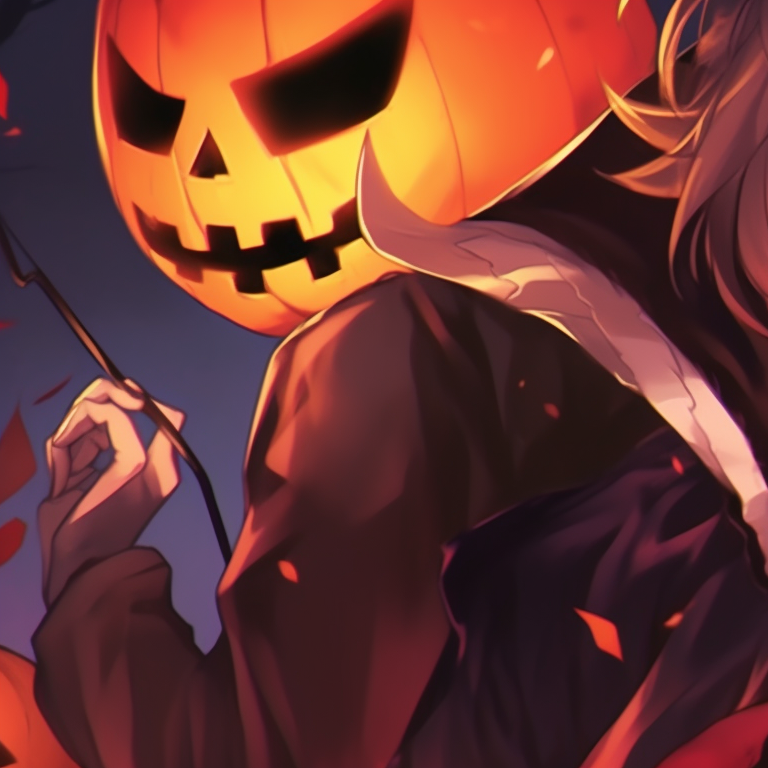 Two characters in matching cursed-creature outfits, detailed features and intense expressions. anime halloween pfp matching concepts pfp for discord.