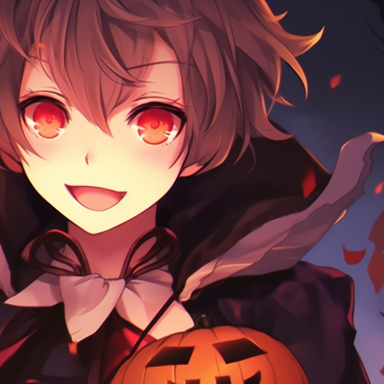 Two characters in matching cursed-creature outfits, detailed features and intense expressions. anime halloween pfp matching concepts pfp for discord.
