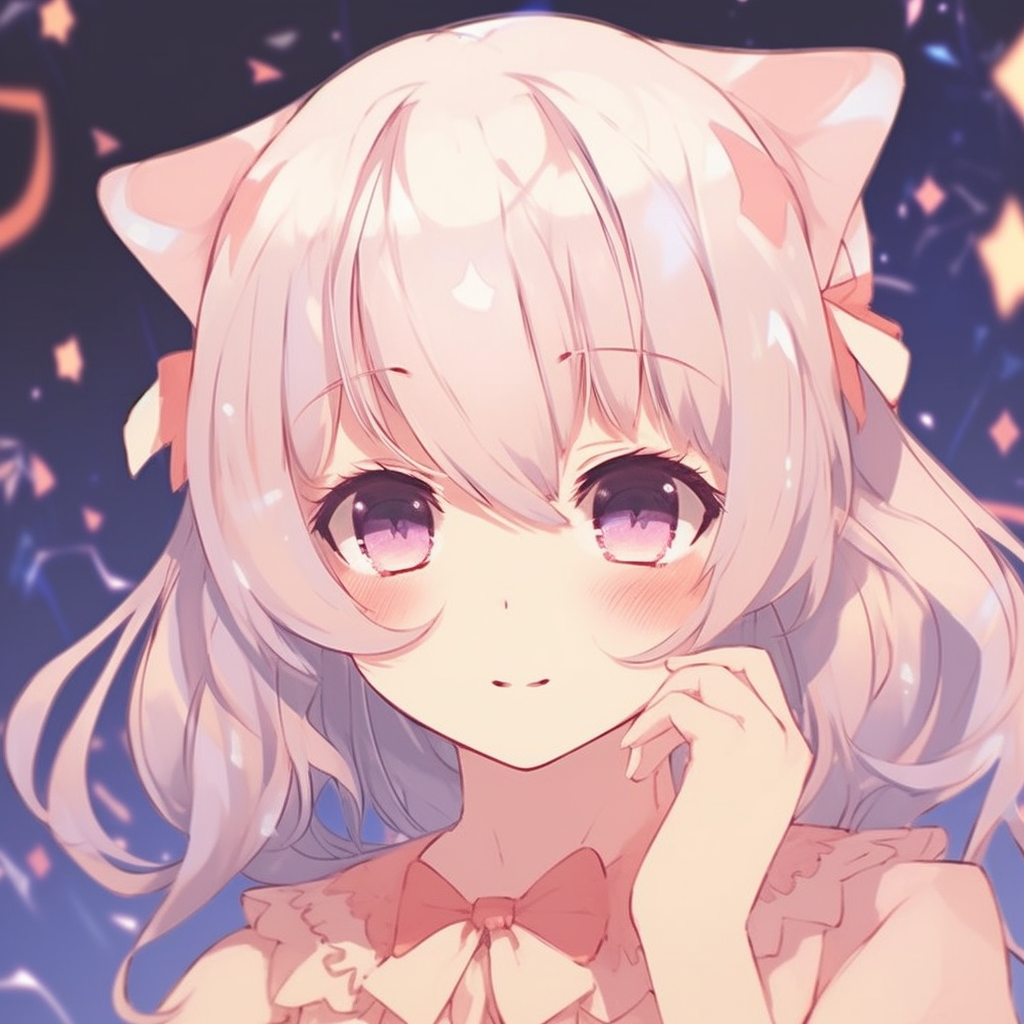 Cute mahou shoujo with pastel color palette and sparkles. anime cute pfp for girls