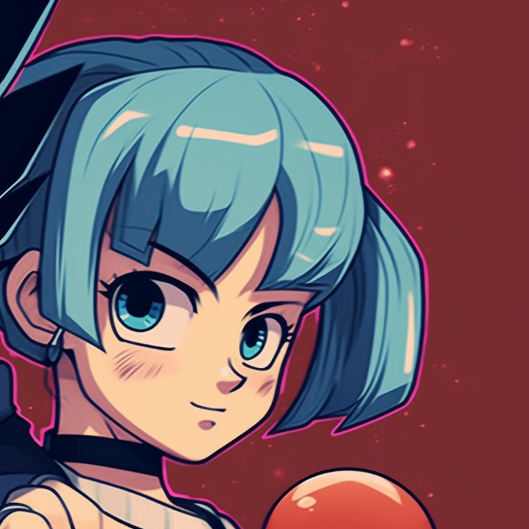 Close-up of Bulma and Vegeta under a mistletoe, detailed expressions and warm tones. christmas dragonball bulma and vegeta aesthetic pfp pfp for discord.