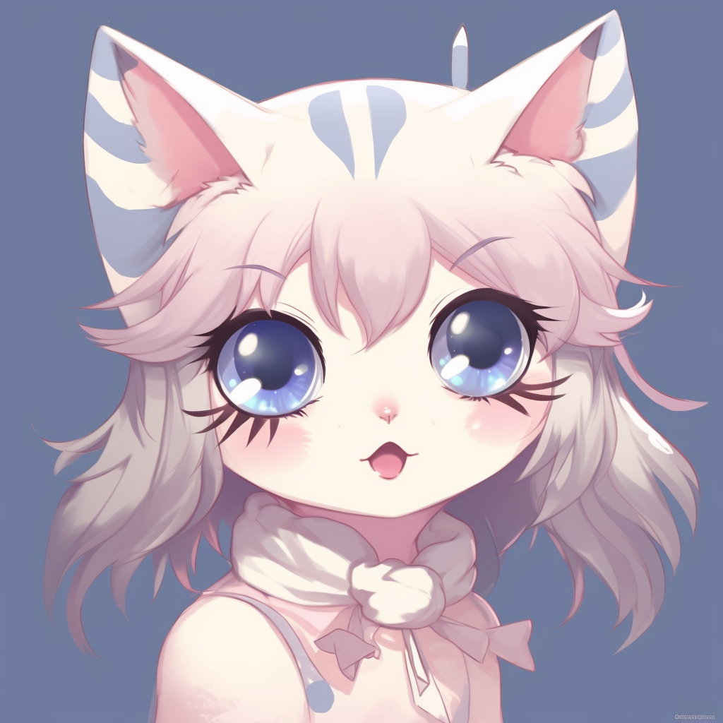 Close-up of a smiling anime cat girl, detailed features and smooth gradients. perfect anime cat girl pfp