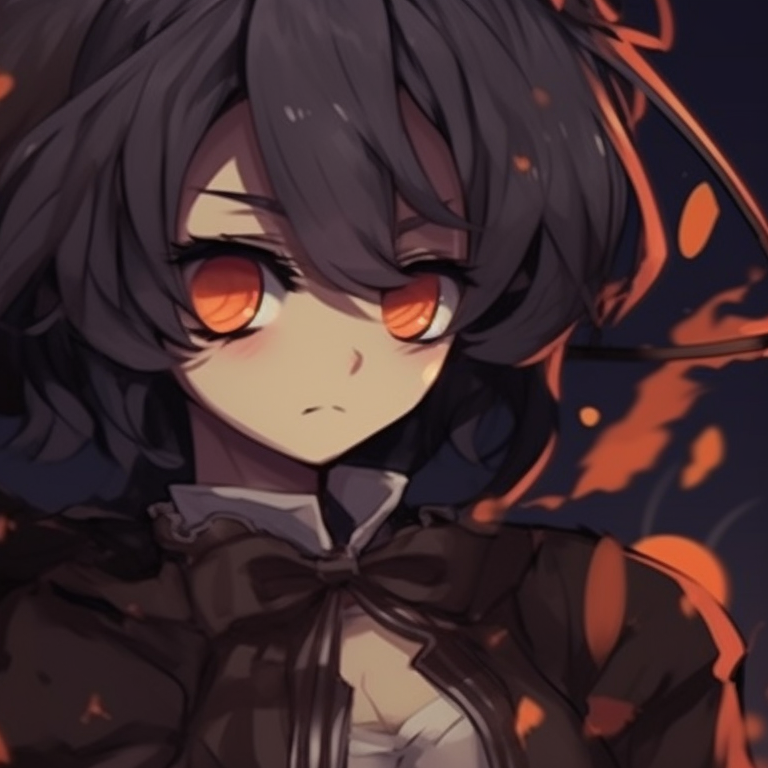 Two characters in stark lights and shadows, enhancing the eerie, gothic feel. creepy halloween pfp matching pfp for discord.