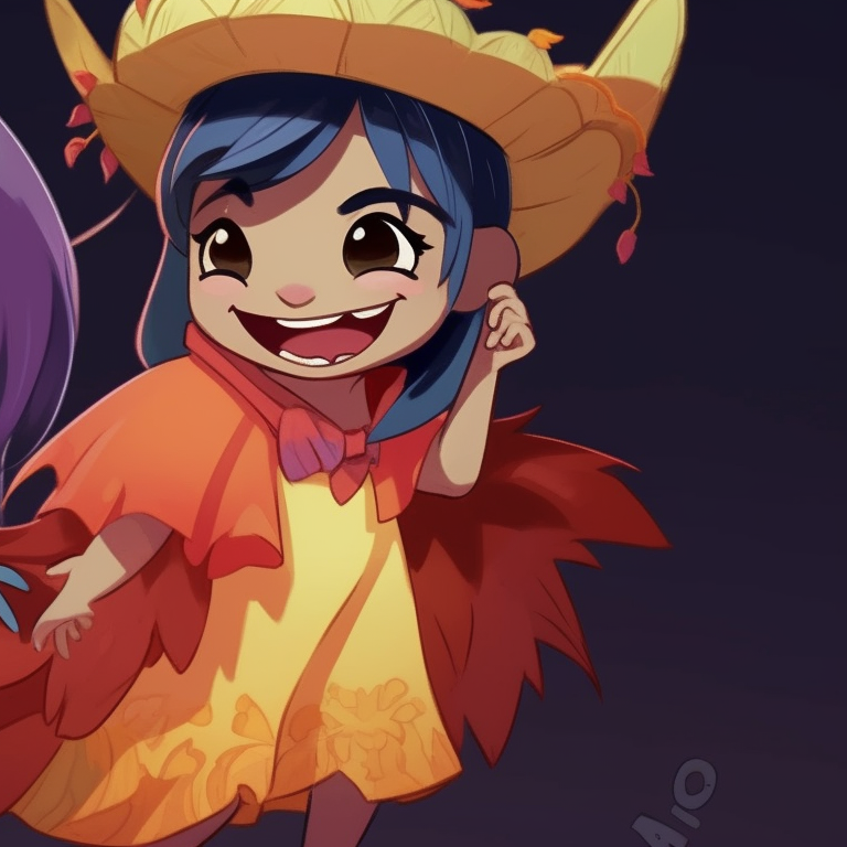 Lilo and Stitch in witch and mummy costumes respectively, vibrant color palette accentuating their outfits. spooky lilo and stitch matching pfp pfp for discord.