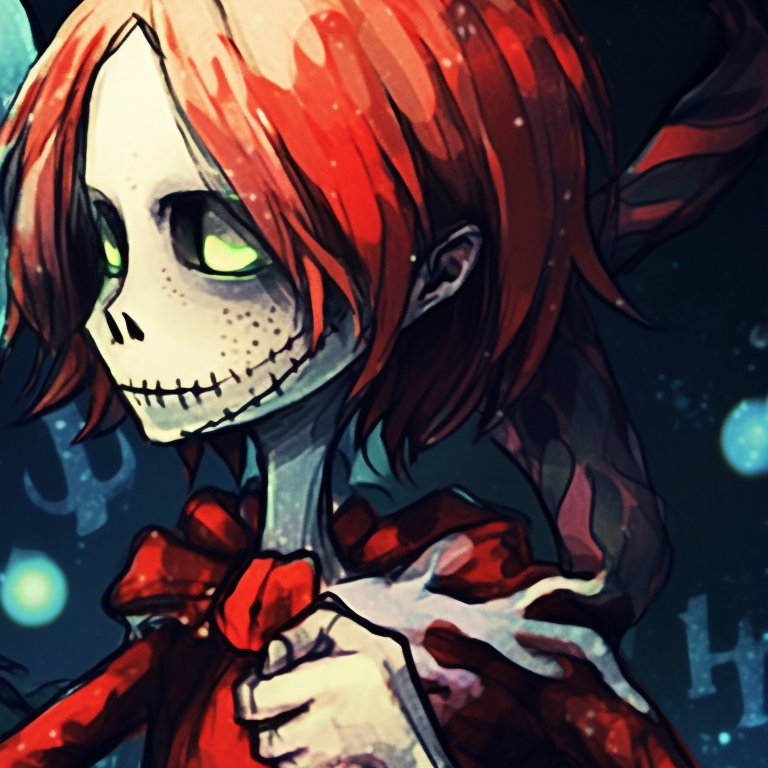 Two skeleton characters, sharing a fun moment, with warm lighting and a festive mood. skeleton themed matching christmas pfp pfp for discord.