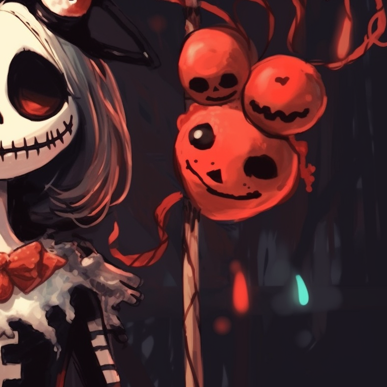 Two characters, one with snowy hair the other with a Santa hat, sharing a haunted look. matching scary christmas pfp classic monster scenes pfp for discord.