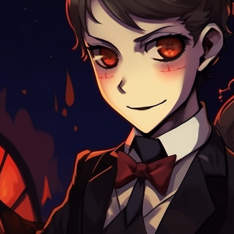 Two characters in superhero suits, Halloween accessories and dynamic poses. halloween themed pfp matching pfp for discord.