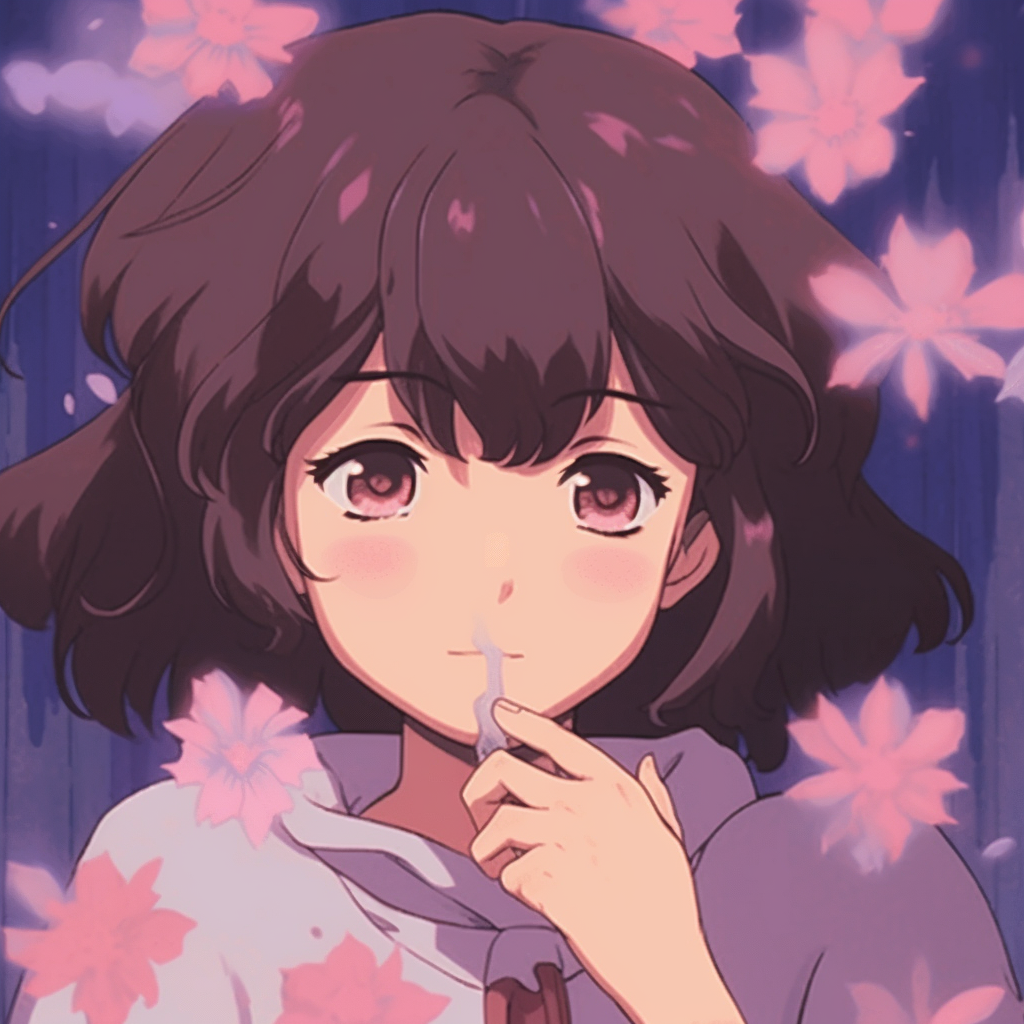 Close-up of Chihiro's face, concentrated attention to facial details and luminous colors. best anime pfp gifs gallery