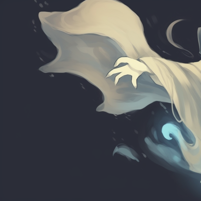 Two ghost characters, blurred contours and intangible forms, hovering side-by-side. ghost pfp design series for halloween theme pfp for discord.