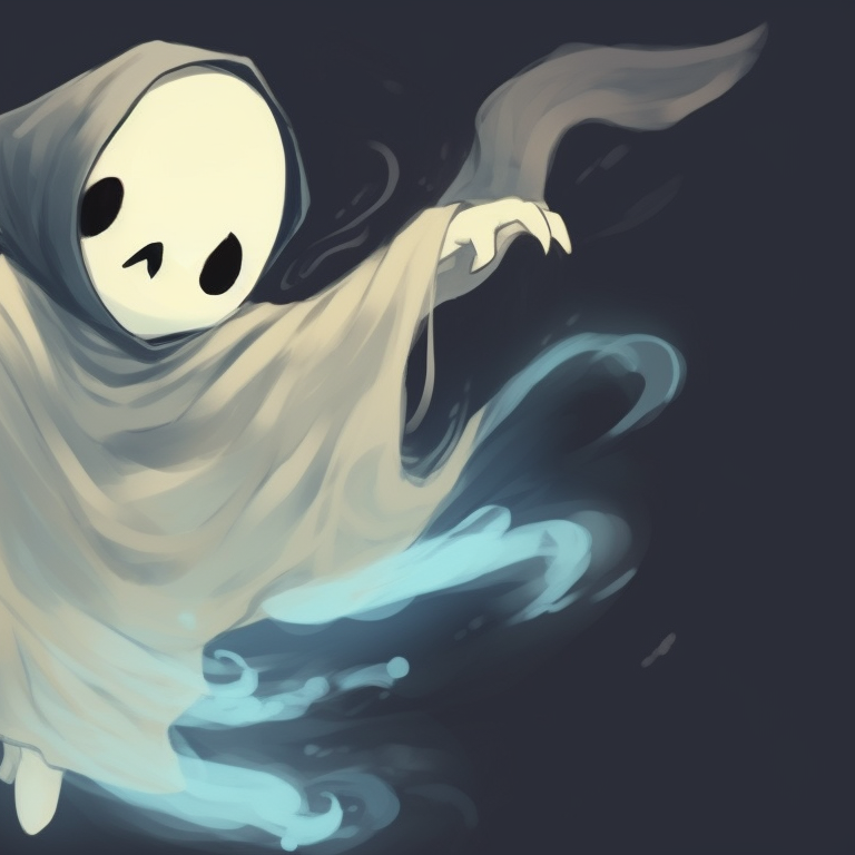 Two ghost characters, blurred contours and intangible forms, hovering side-by-side. ghost pfp design series for halloween theme pfp for discord.