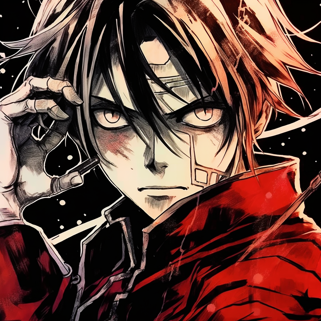 Edward Elric from Fullmetal Alchemist, fine details and vibrant colors. manga anime pfp for boys pfp for discord.