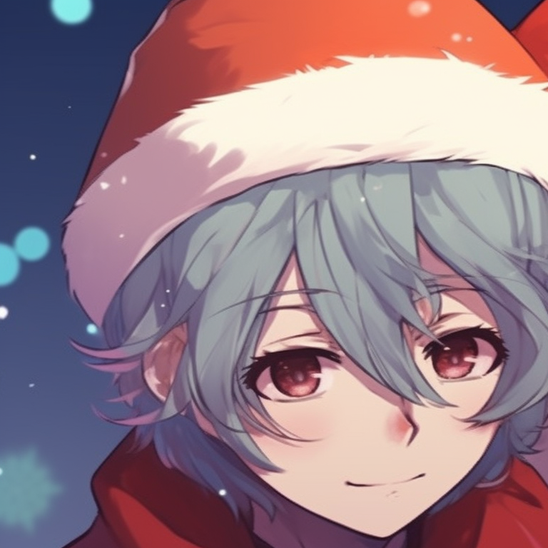 Two friends sharing a festive scarf, warm colors and intricate textile details. best matching christmas themed pfp for 2023 pfp for discord.