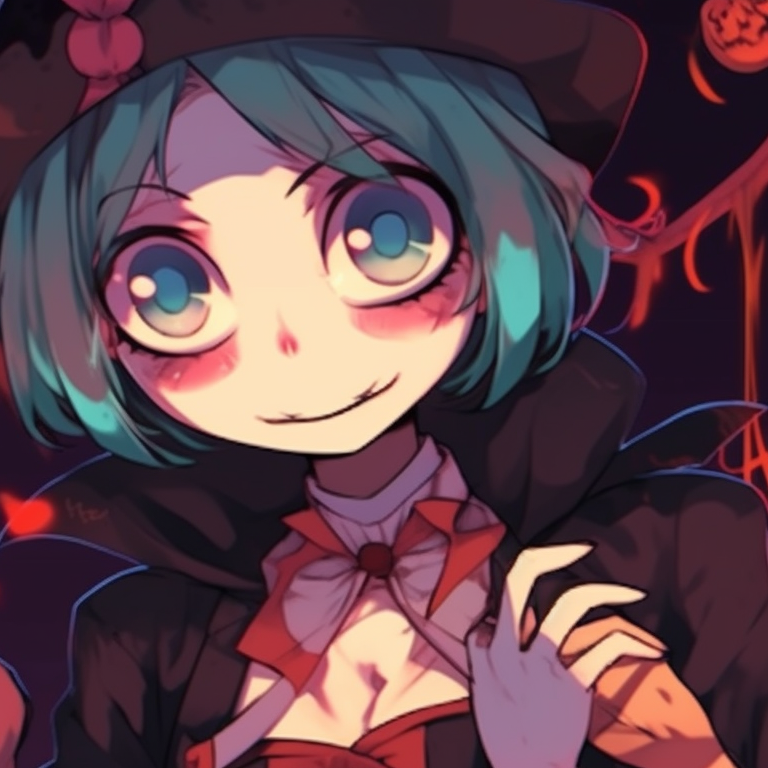 Two characters with Jack-o'-lantern masks, bright orange color scheme. group themed halloween pfp ideas pfp for discord.