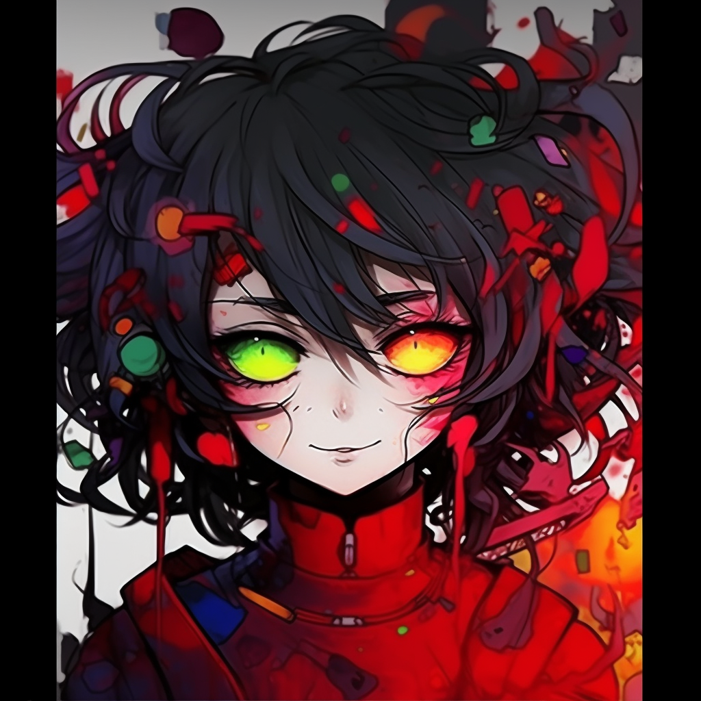 Experimental anime design, featuring a girl character wrapped in an unconventional aura. crazy anime girl pfp drawing guide pfp for discord.