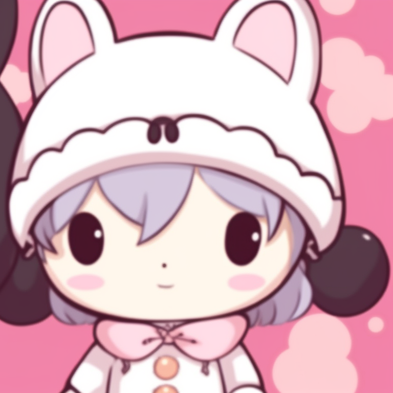 My Melody and Kuromi in their classic attire, with pastel backgrounds and minimal style. my melody and kuromi matching aesthetic pfp pfp for discord.