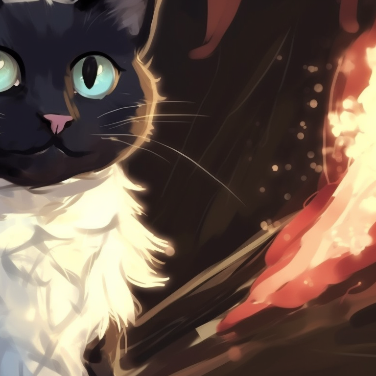 Matching pfps of two cats, surrounded by bats, vivid oranges and purples for a Halloween theme. cat pfp in halloween theme pfp for discord.