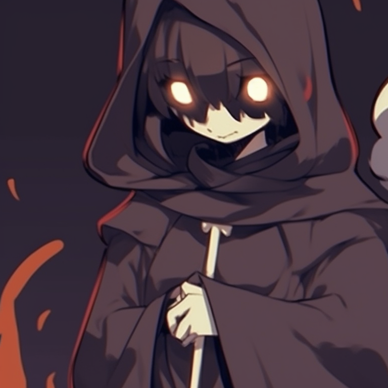 Two characters in witchy costumes, deep shadows and vibrant color highlights. discord pfp halloween theme matching ideas pfp for discord.