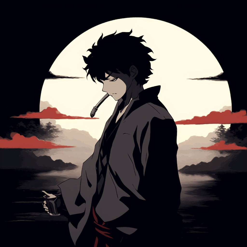 Samurai under the moonlight, muted palette and attention to details. anime gif pfp styles HD, free download