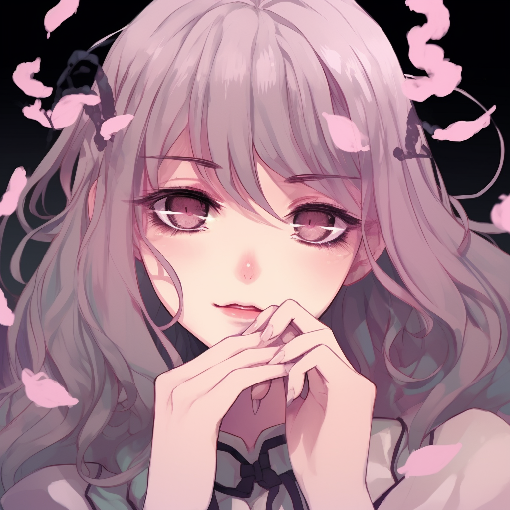 Detailed close-up of Sakura Girl, showcasing intricate facial features. 512x512 anime pfp aesthetic