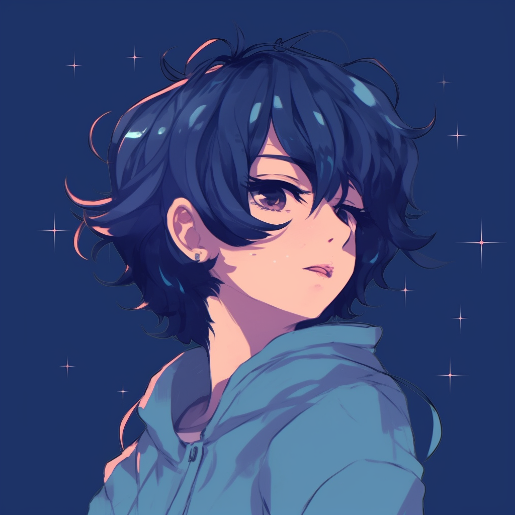 Close-up of an anime character's peaceful gaze, subdued color palette and gentle shading. modern chill anime pfp