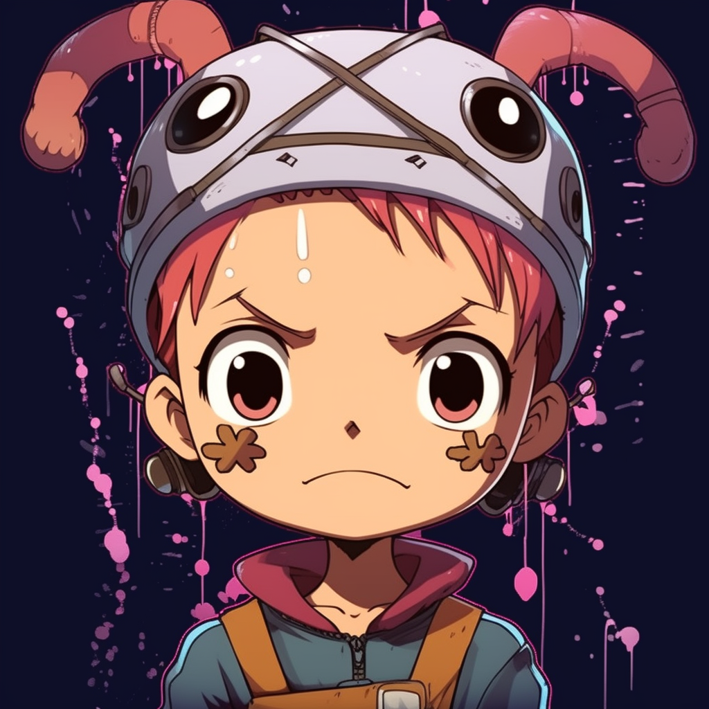 Startled look of Chopper, fine details in the eyes and fur, combined with a dynamic composition. matched sets of funny anime pfps