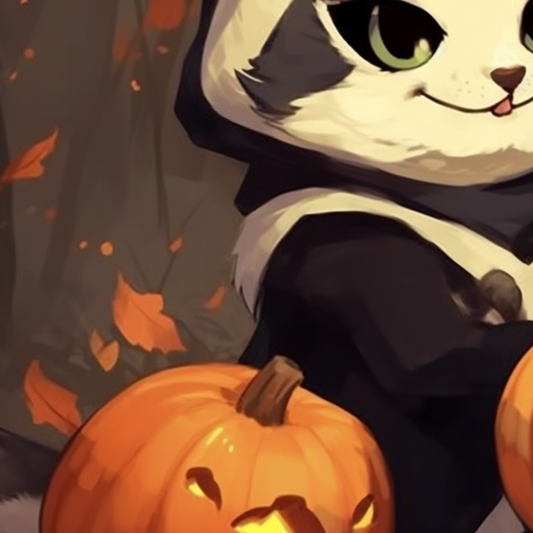 Two fox characters under the moonlight, cool colors, and detailed fur. halloween themed matching animal profile images pfp for discord.