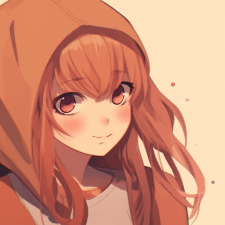 Two characters in matching sweaters, warm tones and simplistic design. inspiring matching pfp for dedicated couples pfp for discord.