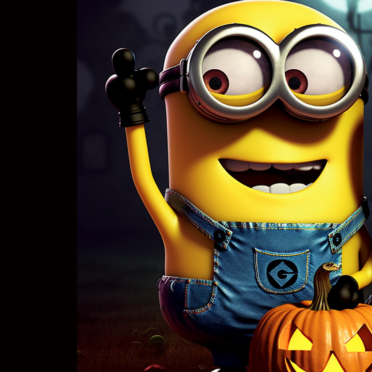 Two Minions wearing traditional Halloween costumes, detailed patterns and comedic ambiance. matching pfp with minion theme for halloween pfp for discord.