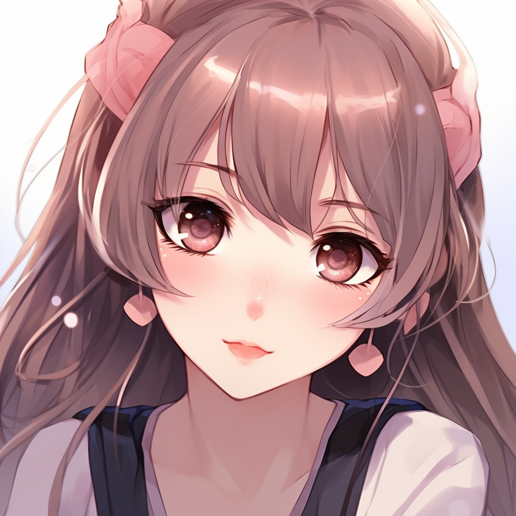 Anime girl with a pout, soft colors and cute expressions. 512x512 anime pfp cute style