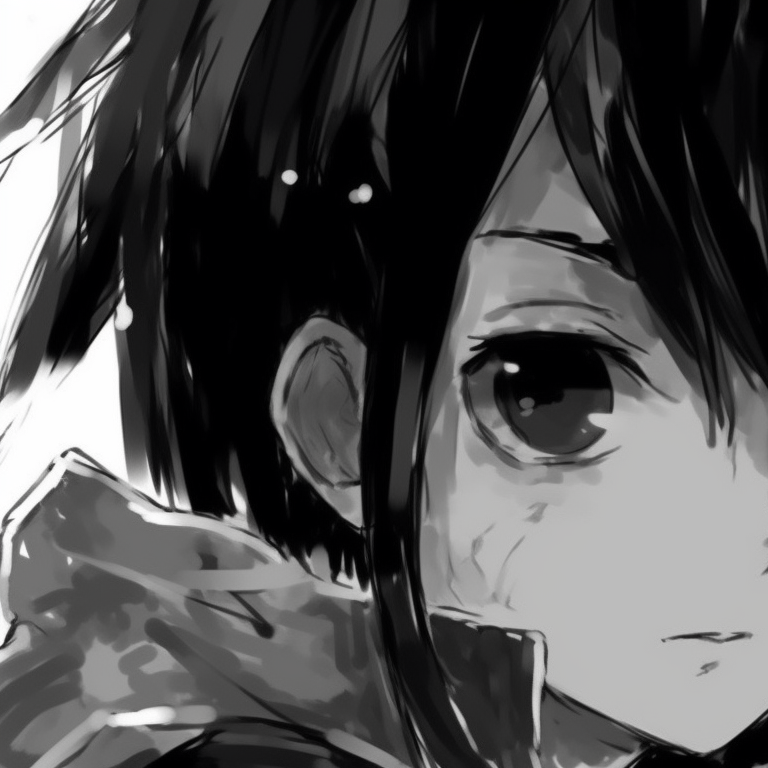 Two characters captured in side profile, their silhouettes hinting a shared secret, through dramatic shadow work. black and white matching pfp boy and girl pfp for discord.