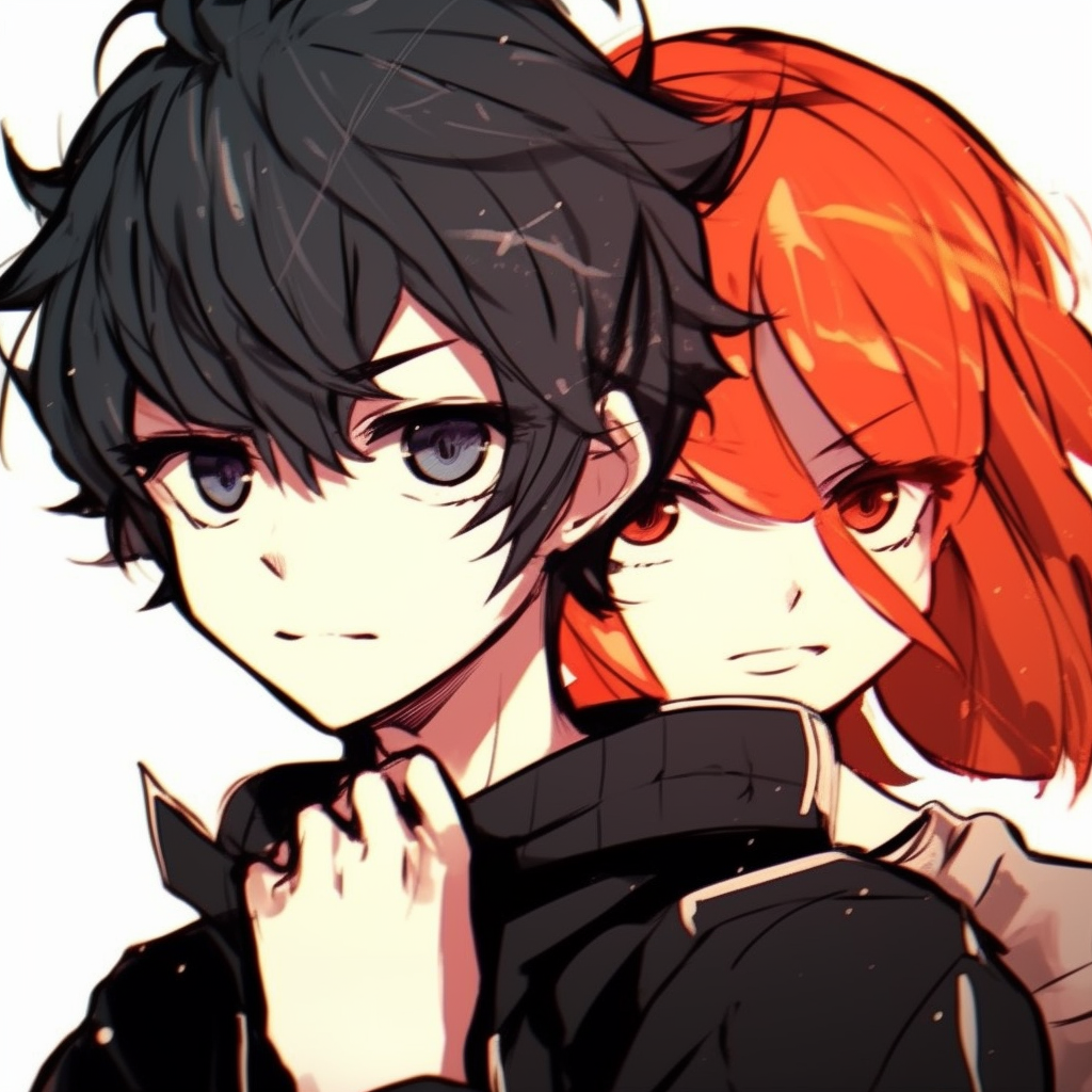 Anime boy, slick hair highlights with vibrant colors. anime pfp manga: boy vs girl