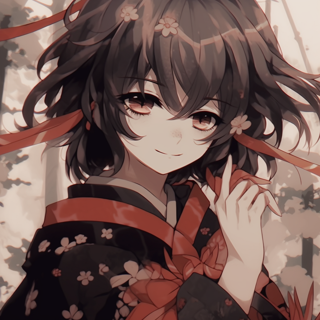 Samurai anime girl against a full moon background, striking contrast and dynamic lines. anime pfp aesthetic girl concepts