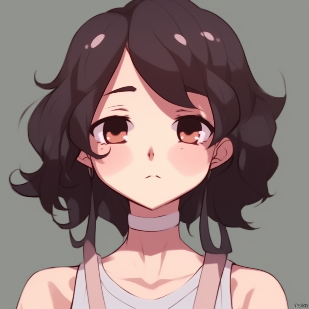 Funny face anime character, exaggerated expressions with bright hues. cute and funny anime pfp pfp for discord.