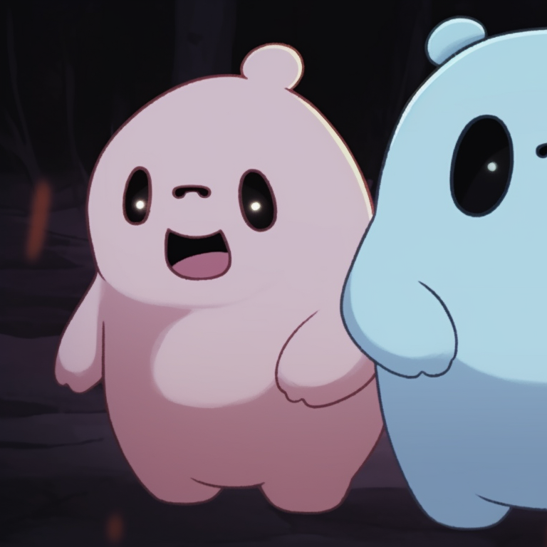 Grizzly and Panda carving a pumpkin, bright orange hues and playful expressions. cute we bare bears matching halloween pfp ideas pfp for discord.