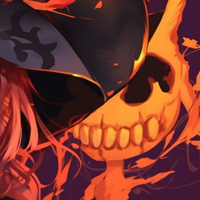 Two mystical characters, vibrant colors with a fusion of exaggerated aesthetics. hot matching pfp halloween theme aesthetics pfp for discord.