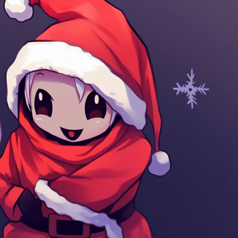 Two intertwined ghost characters, against a backdrop of mistletoe and Christmas lights, warm hues, and happy expressions. creative matching christmas pfp ghost themes pfp for discord.