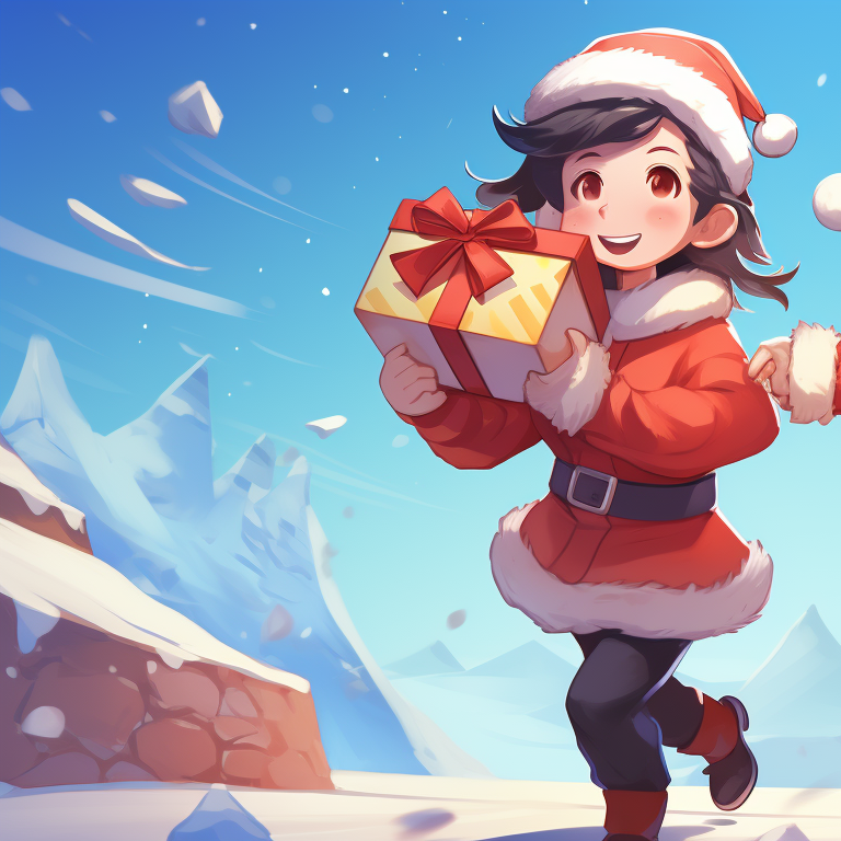 Two characters under a mistletoe, soft lights and vibrant hues, eyes meeting. creative matching christmas tiktok pfp pfp for discord.